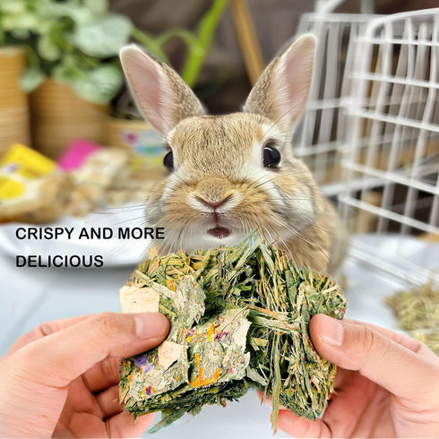 24pcs Chinchillas Rabbit Toys Bunny Toy Guinea Pig Treats Timothy Hay Chew Toys Chips with Herbal Flowers Hamster