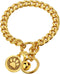 Gold Dog Collar - 10mm Slip Cuban Link Chain, Heavy Duty Stainless Steel Collar for Dogs (14")