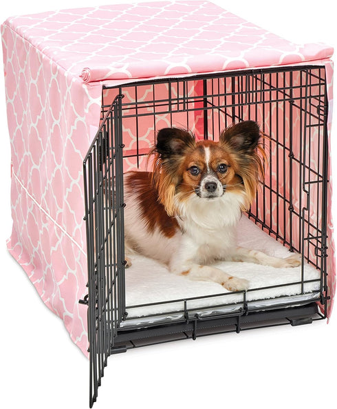 New World Pet Products Dog Crate Cover, Teflon Fabric Protector for Midwest 24-Inch Dog Crates, Pink Pattern