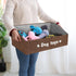 PET ARTIST Sturdy Collapsible Dog Toy Storage Basket with Handles - Large Dog Toy Box Bin for Chew Toys, Clothes, Brown