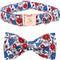 Independence Day Dog Collar with Bowtie, Adjustable Soft Patriotic 4th of July Holiday Gift for Small Dogs
