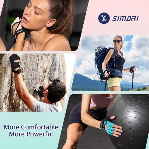 SIMARI Workout Gloves for Women Men with Full Palm Protection, Strong Grip, Cushion Impact, Breathable, Suitable