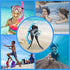 Kids Snorkeling Set with Adjustable Flippers, Panoramic Snorkel Mask, Dry Snorkel Tube, Travel Bags for Ages 5-14