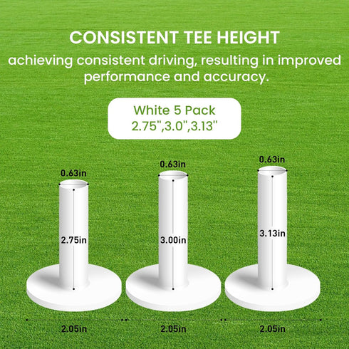 Professional Golf Rubber Tees Driving Range Set, Different Sizes for Indoor Outdoor Practice