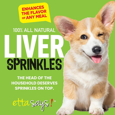 etta says! Liver Sprinkles for Dogs - High Protein Food Topper - 100% Natural Made in USA (Pack of 3)