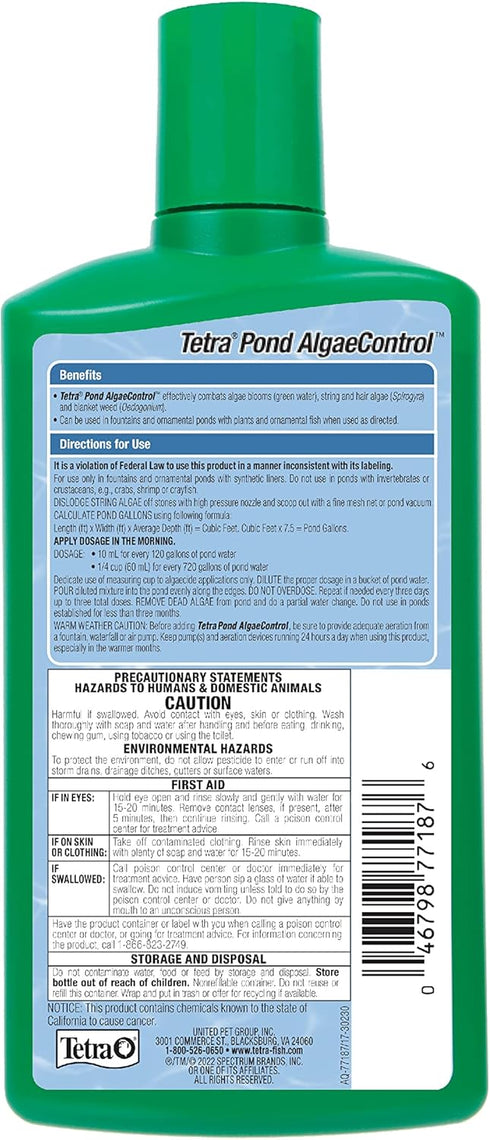 Tetra Pond AlgaeControl , 16.9 ounces, Controls Algae in Ornamental Outdoor Ponds and Fountains