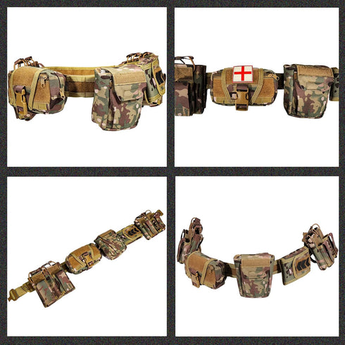 YAKEDA Tactical Duty Belt, Law Enforcement Utility Belt with Pouches, 7 in 1