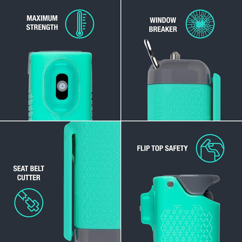 SABRE RED Pepper Gel Spray, Safe Escape 3-in-1 Car Safety Tool with Maximum Police Strength, Keychain Snap Clip