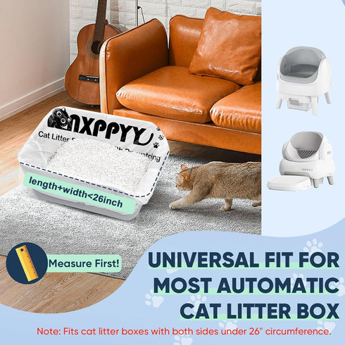 NXPPYY 160 Count 4/5, 10-12 25.19" 15.7" Cat Litter Box Liners for Litter Box Robot Cat Litter Bags for Automatic
