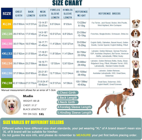 Dog Recovery Suit After Surgery, Medium Large Neuter Shirt Cone Alternatives for Dogs, Grey Shark, 2XL