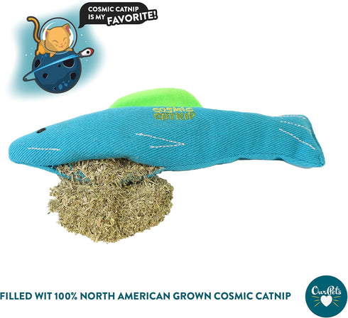 OurPets 100% North American Catnip Filled Fish Cat Toy, Interactive Chew Toy, Annette
