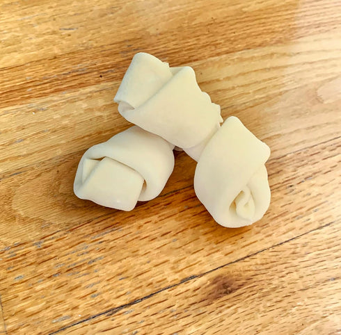 Dog Natural Rawhide Bones, Long Lasting Chews, Knotted Bones 4”-5” (50873)