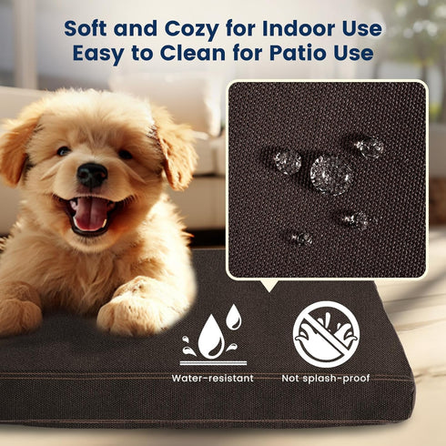 Miguel Waterproof Dog Bed with Removable Washable Cover, 14 Ounce Canvas Dog Pillow for Large Medium Small Dogs, 35 x