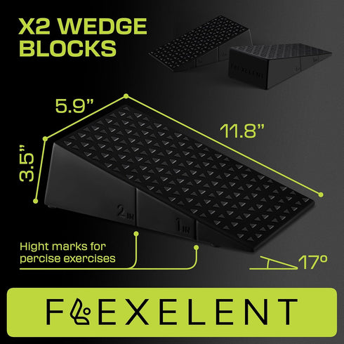Squat Wedge Block Pair, Calf Stretcher Slant Board for Squats, Anti-Slip Heel Elevated Squat Wedge