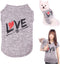 Dog Shirts Love Puppy Shirt Mommy Dad, Sleeveless Vest T-Shirt for Dogs Cats, Apparel (Large, Grey-Pet)