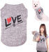 Dog Shirts Love Puppy Shirt Mommy Dad, Sleeveless Vest T-Shirt for Dogs Cats, Apparel (Large, Grey-Pet)