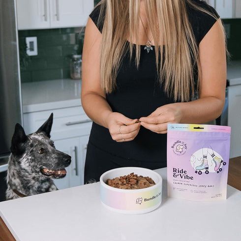 5 Oz Bundle x Joy Ride & Vibe Salmon Jerky for Dogs - Bag, Natural Superfood - Corn, Poultry, Soy & Grain Free Salmon
