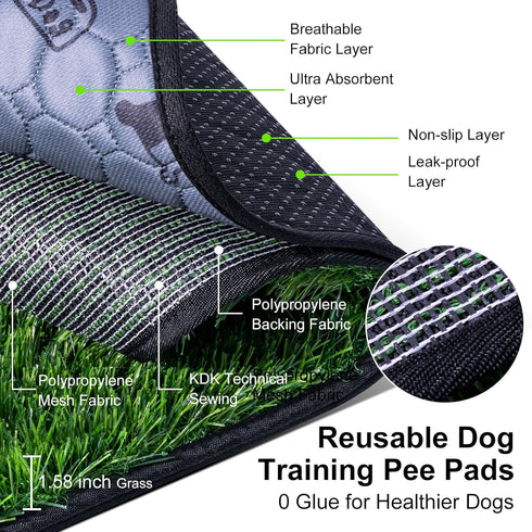 Alckijy 27" 21" Pee Pads for Dogs with Fake Grass, x Indoor Artificial Grass for Dogs Potty, Lawn Pee Pads for Doggie