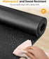 Foldable Rubber Treadmill Mat - Exercise Bike Mat with Waterproof Non-Slip Shock Absorption, Exercise Equipment Mat