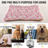 Pink Floral Pet Bed Pad, Soft Dog Bed Mat with Anti-Slip Bottom, Machine Washable Crate Pad for Dog Sleeping