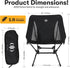 Generic 600D 7075 D-LO Ultralight Camping Chair - Black - Upgraded Dual Pocket - High Strength Oxford Fabric - Aluminum