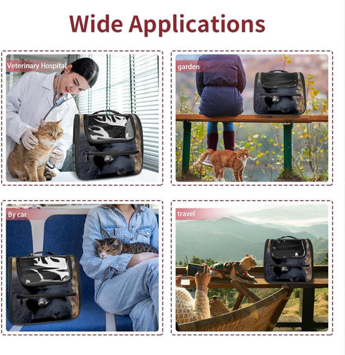 (1) Black Bears Mon Love Baby Transparent Pet Carrier for Travel Hiking for Kitty Small Dog