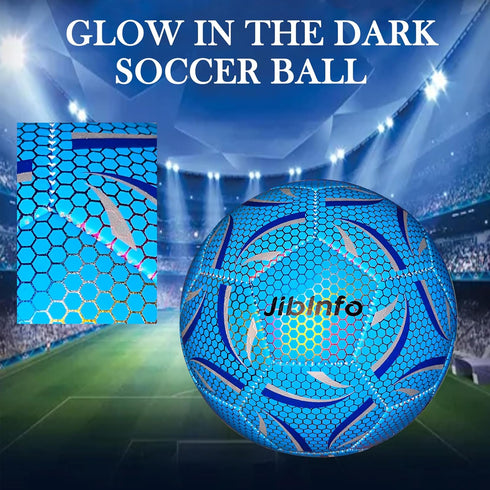 Light Up Soccer Ball Size 5 - Glow in The Dark for Day & Night Games, Gifts for Men, Youth, and Adults