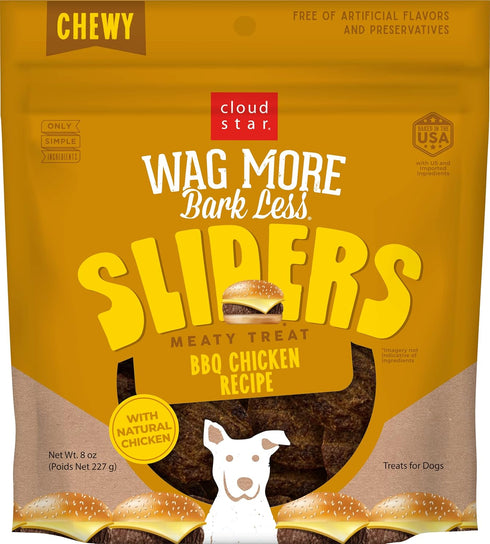 Cloud Star Wag More Bark Less Sliders Dog Treats, BBQ Chicken, 8 oz. Bag