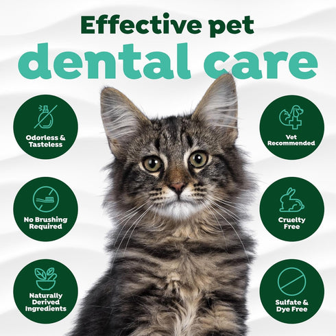 TropiClean Fresh Breath Drops for Cats, Travel Size Cat Mouthwash, 2.2 oz Water Additive