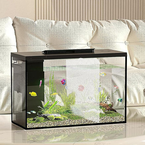 2 PCS Aquarium Fish Tank Divider, Clear Cuttable Plastic Grid Plate with Bracket for Betta Fish Tank