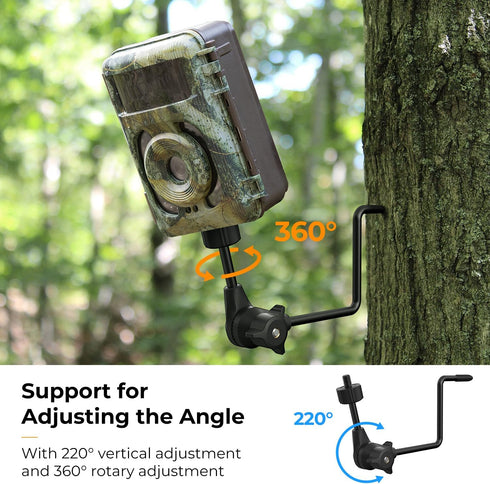 K&F Concept 2 Pack Trail Camera Holders, 360° Adjustable Game Camera Tree Mount