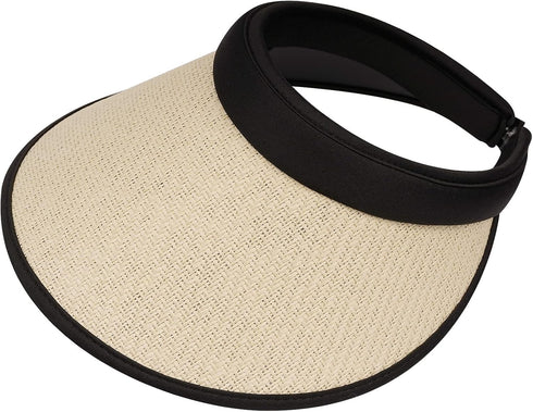 Wide Brim Sun Visor Hat Large UV Protective Golf Beach Cap Womens Beach Straw Hats Outdoor Tennis Caps Visors