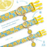 Faygarsle Cute Dog Collar for Girls, Soft Fancy Pet Collar with Lemon Design for Small Medium Large Dogs (Yellow Green,