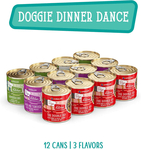 Weruva Dogs in The Kitchen, Doggie Dinner Dance Variety Pack, Wet Dog Food, 10 oz Cans, Pack of 12