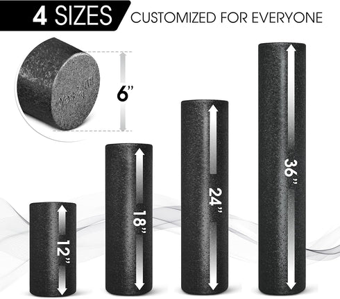 Yes4All High-Density Foam Roller - 12, 18, 24, 36 Inch for Back Pain Relief, Yoga, Exercise, Physical Therapy, Muscle