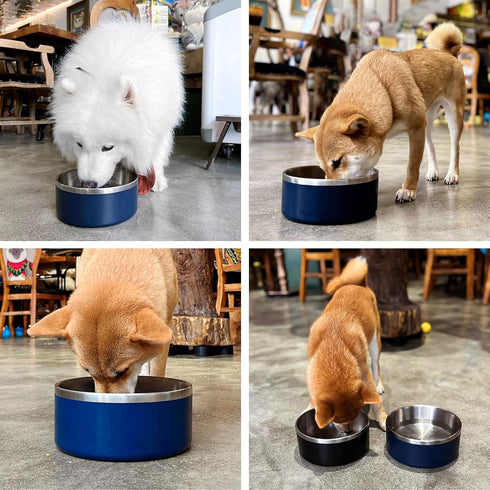 LIHONG Dog Bowls, Stainless Steel Non-Slip Dog Bowls for Small Medium Dogs, Insulated Pet Bowl for Food and Water