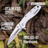 Folding Pocket Knife with Clip - 3.1” Sandvik 14C28N Stainless Steel Blade, Titanium Coated Serrated, SS410 Handle for