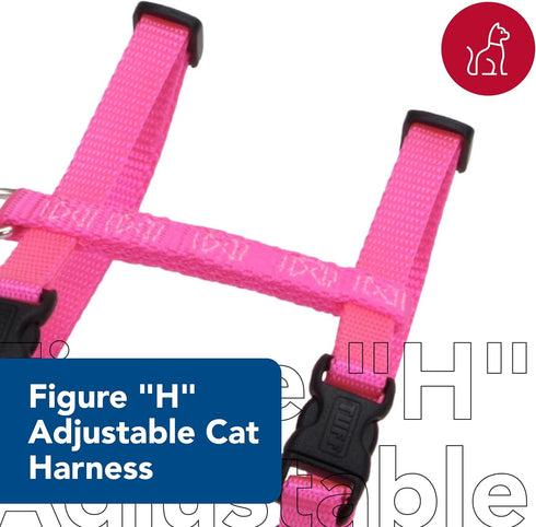 Coastal Pet Adjustable "H" Cat Harness - Comfortable Outdoor Cat Supply - Secure Snap-Lock Buckles - Red, 3/8" x 10"-18"