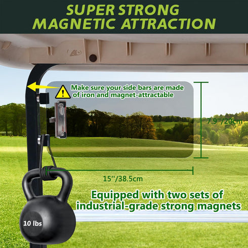 Urgown Magnetic Golf Cart Sun Visor with Scorecard Holder, Universal Front Side Bar Mount, Fits Most Golf Cart Models