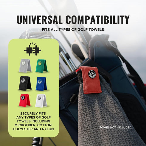 Stripebird - Magnetic Clip for Any Towel (Red) - Highest Strength Magnet for Magnetic Golf Towel - Removable from