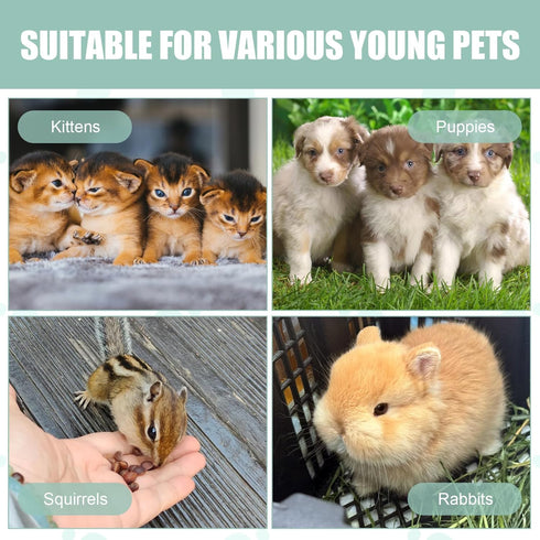 Mzario 2 Bottle(20ml) Pcs Kitten Bottle, Puppy Bottles for Nursing, Leak-Proof Squeezable Pet Feeding
