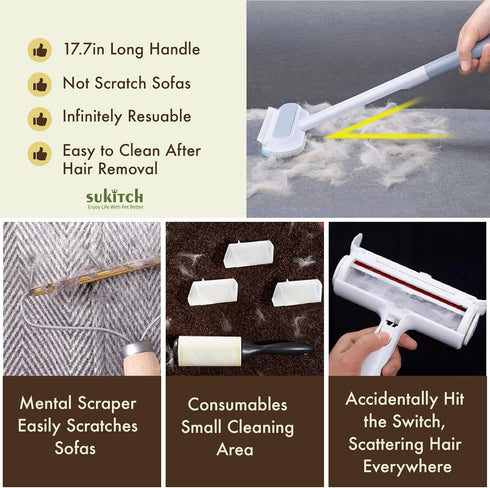 Pet Hair Remover for Couch, Durable and Reusable Lint Cleaner for Dog and Cat Hair, Gentle on Furniture