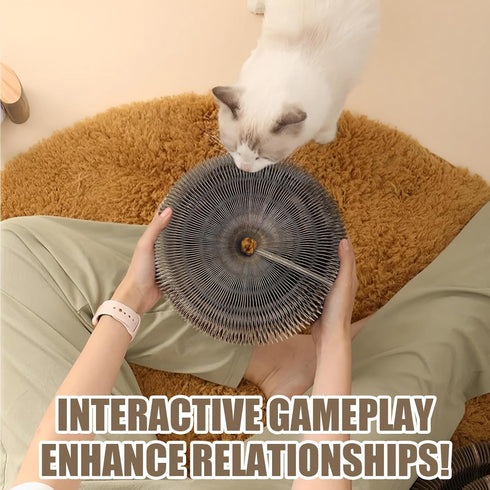 Magic Organ Cat Toy - 1PC Scratching Board with Bell, Foldable Magnetic Corrugated Paper Cat Accordion Toy for Cat
