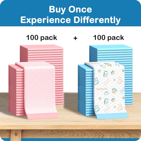 200 Count 23"x23" 6-Layer Pack (100 100 Dog Training Pads - Leak-Proof Puppy Pee Pads, Super Absorbent Potty Pads