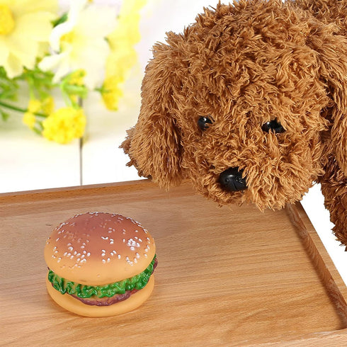 Hamburger Bite-Resistant Dog Toys - Squeaky Chewing Toys for Training & Sofa Damage Prevention
