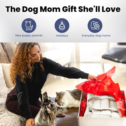 rubyloo Puffer Dog Travel Bag for Dog Moms Doggy Diaper Bag with Pet Bowls & Food Storage or Everyday Puffy Tote Doggy