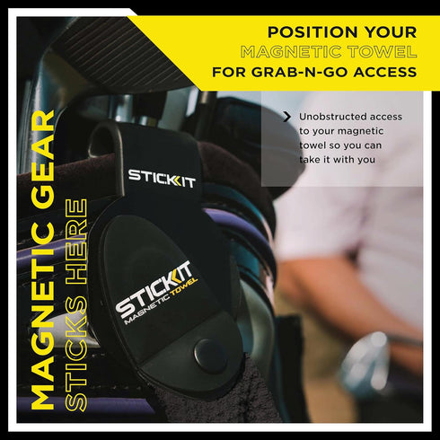 STICKIT Magnetic Golf Bag Landing Pad, Metal Bag Clip for Quick Use of Magnetic Golf Gear & Accessories