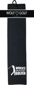 Wolf Golf Towels - World's Okayest Golfer Towel, Embroidered Funny Golf Gift for Men, Accessories