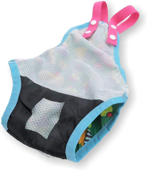 Pack of 2 Washable Reusable Female Dog Diapers with Suspenders, Stay On for Small Pet (XS: Waist 12" - 14", Pink