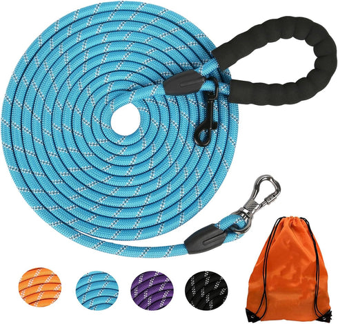 Long Dog Leash for Training, 16FT/30FT/50FT/100FT Reflective Leash with Lockable Hook for Dogs Outside